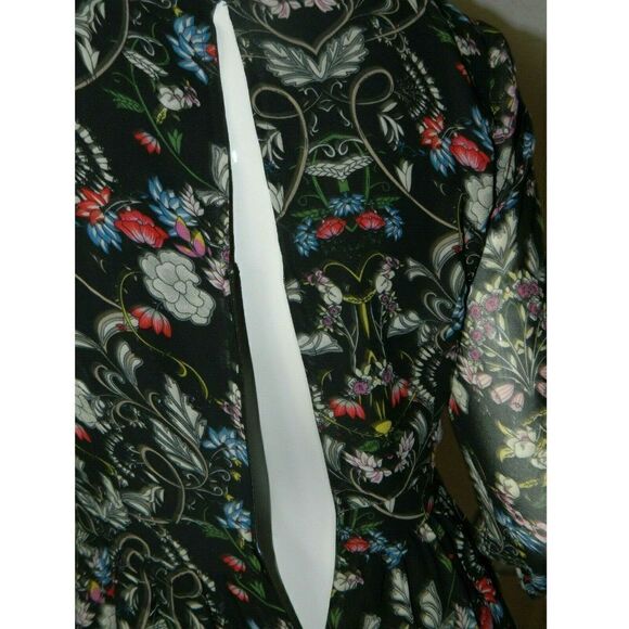 ModCloth‎ Lace & Mesh Dress Maxi Dress  Black Floral Long Sleeves - Picture 5 of 8